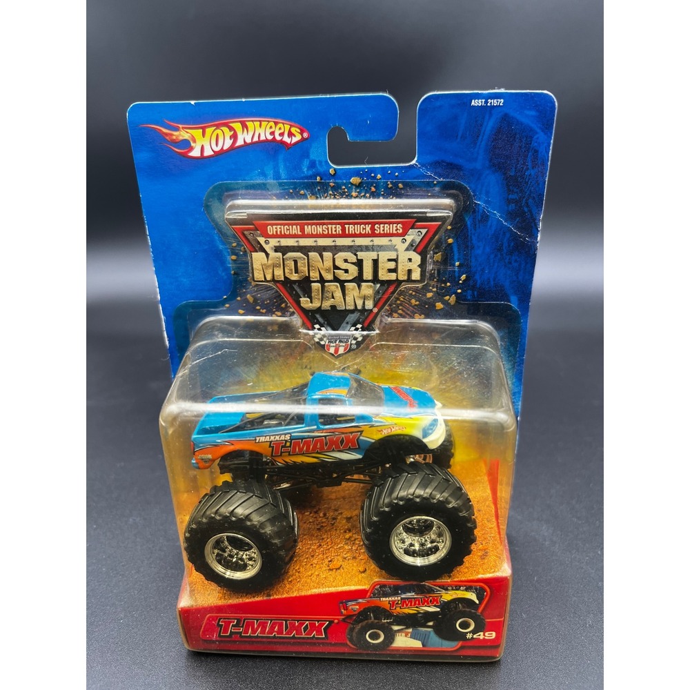 Hot Wheels Monster Jam Traxxas T-Maxx #49 Blue Die-Cast Monster Truck 2005 NIB